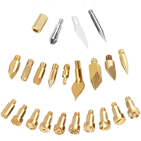 SREMTCH 23Pcs Pyrography Wood Burning Tips, Wood Burning Tool Kits Carving Iron Tips
