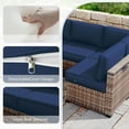thumbnail image 4 of Kimunuk 14 Piece Outdoor Furniture Replacement Cushions, 5" Foam Foam High-Density, Fits 6-Seat Sectional Rattan Conversation Set, Patio Water-Resistant Sofa Cushions, Blue, 4 of 6