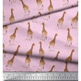 thumbnail image 2 of Soimoi Pink polyester Crepe Fabric Dot & Giraffe Animal Printed Fabric 1 Yard 52 Inch Wide, 2 of 3