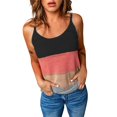 thumbnail image 1 of Gibobby Mujeres Verano Rayas Halter Tank Tops Loose Casual Sin mangas Camisas Camis(Negro,G), 1 of 5