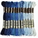 thumbnail image 1 of 12 madejas, 105 yardas, hilo de bordar matizado de 6 hebras, para pulseras de la amistad, hilo de bordar azul degradado, hilo a granel, 1 of 9