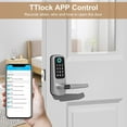 thumbnail image 4 of Smart Lock, 5-in-1 Keyless Entry Door Lock, Smart Door Locks for Front Door, Fingerprint Door Lock, Biometric Door Lock with Handle, Door Lock with Code Support App &WIFI Control (Silver), 4 of 6