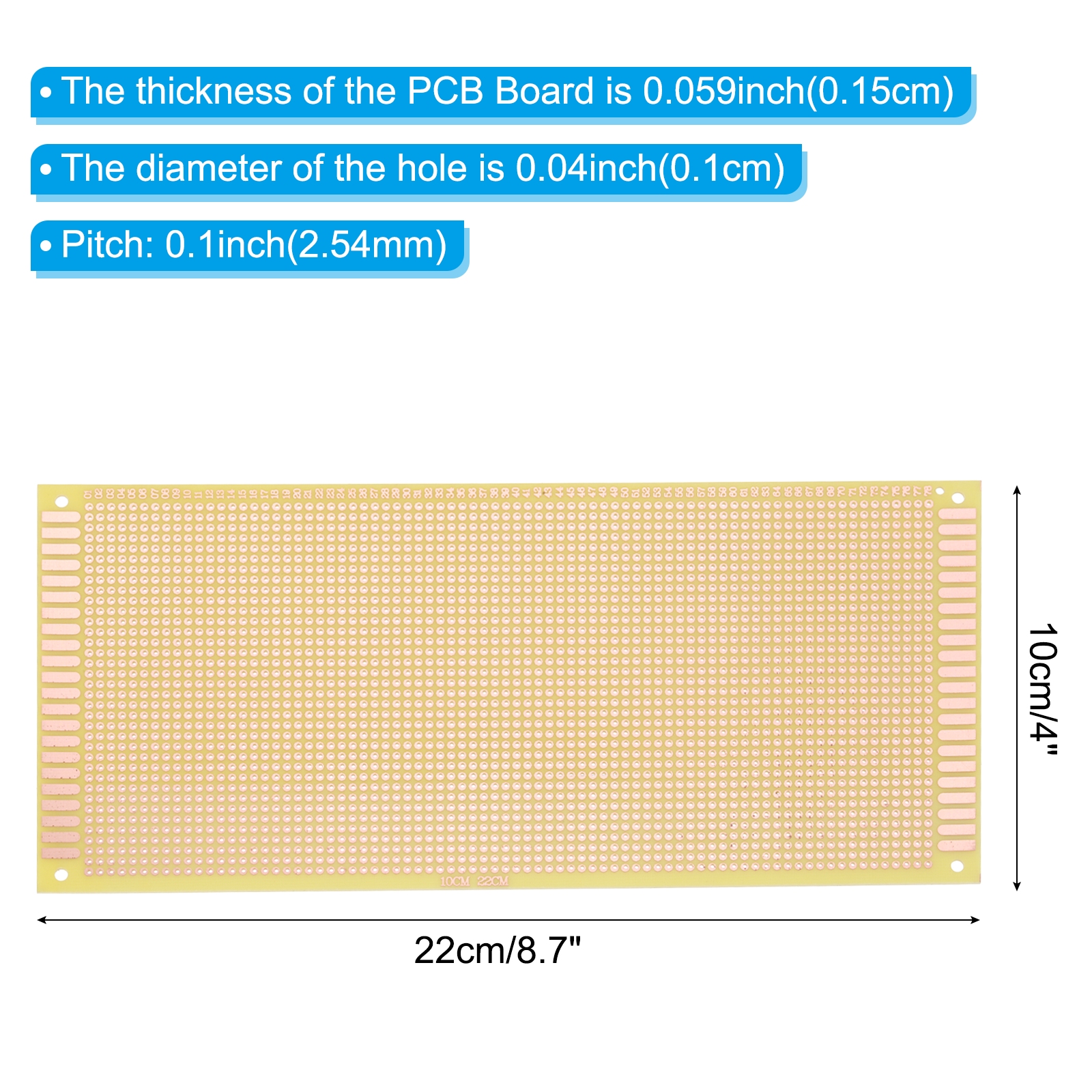 4" x 8.7" PCB Board Circuit, 12 Pcs Single Sided Prototype Solder Boards for Soldering and Electronic Project Circuit Boards Solderable Breadboard, Yellow
