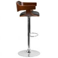 thumbnail image 4 of Flash Furniture Walnut Bentwood Adjustable Height Barstool with Wrap Style Arms and Black Vinyl Seat, 4 of 4