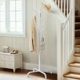 thumbnail image 6 of CHITOOMA 14 Hooks Coat Rack Stand Metal Storage Rack Freestanding Hat Clothing Display Stand, White, 6 of 10