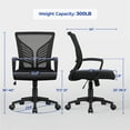 thumbnail image 3 of Yaheetech Adjustable Mesh Office Chair with Lumbar Support and Armrests, Black, 3 of 8