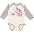thumbnail image 3 of Inktastic Cute Axolotl Birthday with Cupcake Boys or Girls Long Sleeve Baby Bodysuit, 3 of 5