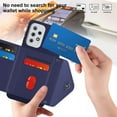 thumbnail image 2 of Allytech Galaxy A33 5G Wallet Case with Hand Wrist, Luxury PU Leather Shockproof RFID Blocking Cards Slots Stand Magnetic Closure Phone Case Cover for Samsung Galaxy A33 5G, Blue, 2 of 8