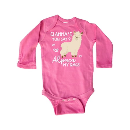 

Inktastic Glamma s You Say Alpaca My Bags Gift Baby Boy or Baby Girl Long Sleeve Bodysuit