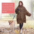thumbnail image 4 of Leopard Print Wearable Blanket Hoodie, Oversized Sherpa Hooded Blanket Sweatshirt, Super Warm and Cozy Hoodie Blanket for Women Men Adults, 4 of 7