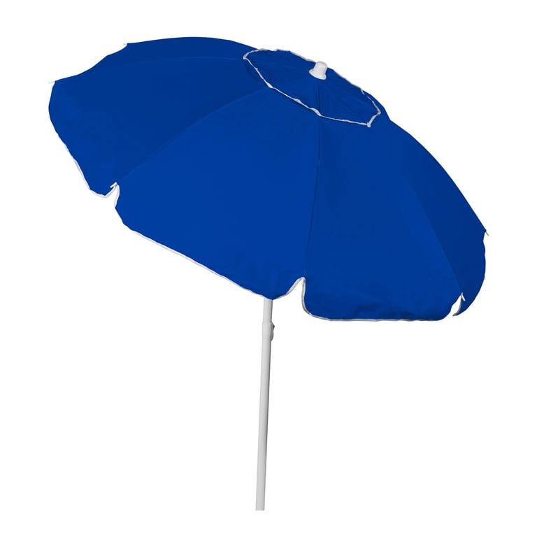 Seasonal Supply Co. 6' Blue Hexagon Beach Umbrella - Walmart.com