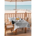 thumbnail image 2 of Outdoor Tablecloth with Umbrella Hole for Patio/Picnic/Party/Camping, Grey Boho Geometric Waterproof Table Cloth Rectangle Table Cover Washable, Vintage Ethnic Abstract Lines Leaves (52"x 70"), 2 of 8