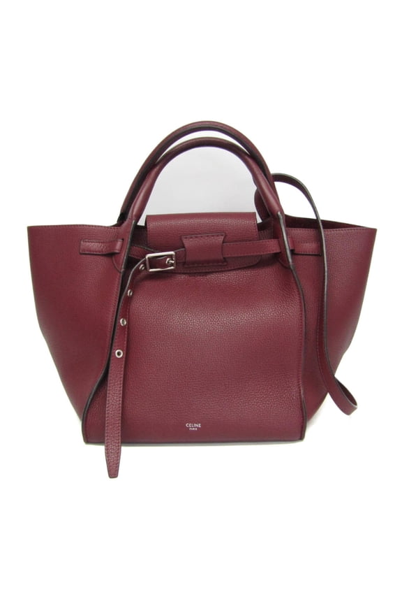 Pre-Owned Celine Big Bag Small 183313 Women's Leather Handbag,Shoulder Bag Wine