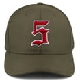 thumbnail image 2 of Daxton Premium Mid Profile Hat Semi Curved Visor Olive Cap White Red Gothic Embroidered, Number 5, 2 of 4
