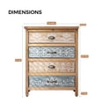 thumbnail image 2 of 24" Vintage Tall Storage Cabinet, Rustic Multicolor Carved Wood Cabinet with 4 Drawers, Farmhouse Accent Furniture for Living Room, Dining Room, Hallway, 2 of 6