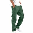 thumbnail image 3 of Cmtiyu Cargo Pants for Men, Casual Elastic Waist Drawstring Straight Leg Jogger Pants, Baggy Outdoor Work Pants with Multi Pockets, S-3XL, 3 of 8