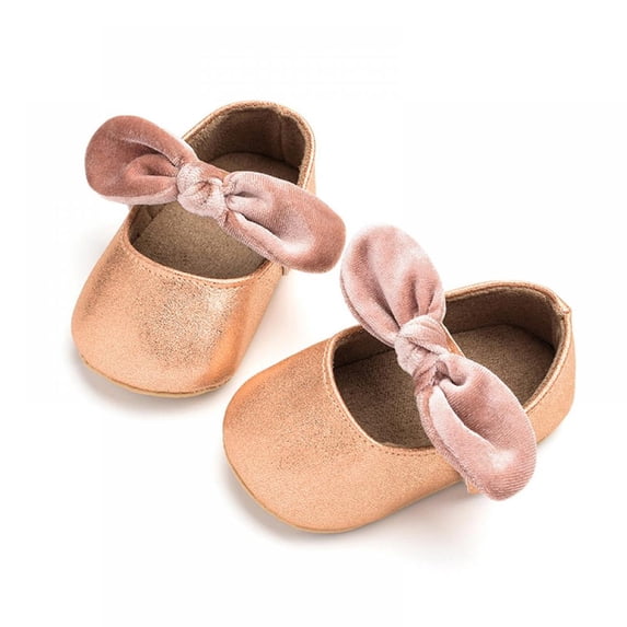 BESLY 0-18M Toddler Baby Girls Princess Leather Shoes Infant Moccasins Bow Wedding Dress Shoes