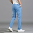 thumbnail image 4 of Pantalones de longitud completa, tendencia de moda, para hombre, elásticos, ajustados, con lazo, elásticos, de pierna recta pequeña, de poliéster para hombre., 4 of 4