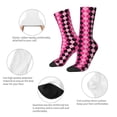 thumbnail image 3 of Rateoe pink and black argyle for Women Casual Calf Socks - Cute Crew Socks - Thin Soft Above Ankle Socks Size 5-11, 3 of 6