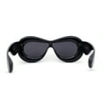 thumbnail image 4 of Womens Unique Balloon Thick Racer Shield Retro Sunglasses All Black, 4 of 4