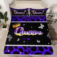 thumbnail image 2 of Castle Fairy Female Women Men Gradient Queen Crown 4pcs Bed Sheets,Abstract Cheetah Print King Sheets,Flying Butterflies Glitter Super Cozy Sheet Set,Luxury Bedroom Decor, 2 of 7