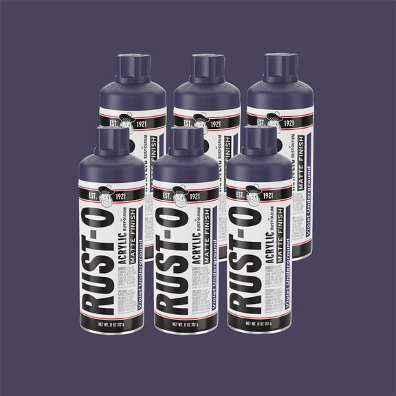 6 Pack, Violet Underground, Rust-Oleum Rust-O Acrylic Matte Spray Paint-392219, 11 oz