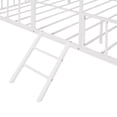 thumbnail image 7 of Metal House Bed Frame with Roof and Ladder, Full Size Low Loft Platform Bed Frame with Full-Length Guardrails and Slatted Support for Kids Teens Boys and Girls, No Box Spring Needed, White, 7 of 7