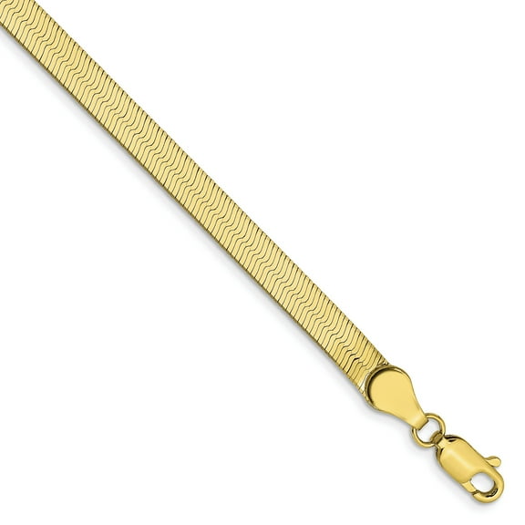 10k 4.0mm Silky Herringbone Chain in 10k Yellow Gold - Size 11