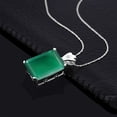 thumbnail image 4 of Gem Stone King 925 Sterling Silver Emerald Cut Green Onyx Pendant Necklace for Women (15.69 Cttw, with 18 inch Silver Chain), 4 of 6