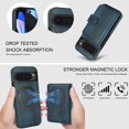 thumbnail image 5 of ELEHOLD Case for Google Pixel 9A, 2-in-1 Magnetic Shockproof Leather Wallet Flip Case Cover, Detachable Card Holder with Stand,Blue, 5 of 5