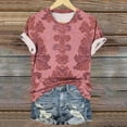thumbnail image 5 of Aobny Plus Size Spring Womens Tops Red T-Shirt Short Sleeve Western Crew Neck Women's Tops, 5 of 6