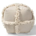 thumbnail image 2 of Bowery Hill Traditional Beige Handwoven Cotton Fringe Pouf Ottoman, 2 of 6