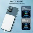 thumbnail image 6 of 10000mAh Power Bank - Safe Magnetic Wireless Portable Charger, 15W Fast Charging Battery Pack Charger Compatible with iPhone 14/13/12 Series, White, 6 of 12