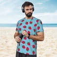 thumbnail image 4 of Wukai Strawberries Print Men's Short-Sleeved Mesh T-Shirt,Quick-Dry Short Sleeve Workout T-Shirt-X-Large, 4 of 8