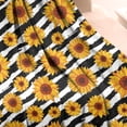 thumbnail image 3 of Black White Striped Sunflower Pattern Blanket,Comfortable Soft Lamb Wool Throw Blanket,All Season,Warm Lightweight Blankets for Sofa Bed Couch Living Room Chair,50"x60", 3 of 4