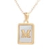 thumbnail image 2 of Collar para mujer, joyería para mujer, collar de acero inoxidable con letras para mujer, oro, titanio 26, collar con colgante inglés., 2 of 4