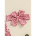 thumbnail image 6 of Loicainy Baby Toddler Girl Plaid Romper Dress 3 6 12 18 Months Strawberry Smocked Fly Sleeve Bodysuit with Headband 2 Pcs Summer Outfit, 6 of 8