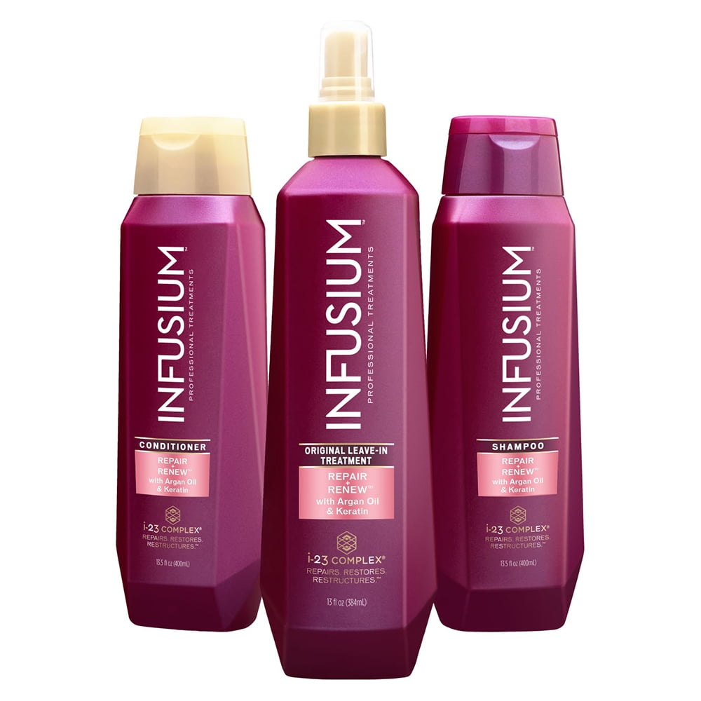 (3 pack) Infusium Professional Treatments Repairing Daily Shampoo with Argan Oil & Keratin, 13.5 fl oz