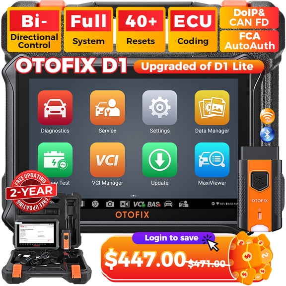 OTOFIX D1 Diagnostic Scan Tool with 40 Resets FCA AutoAuth All Systems Diagnosis CAN FD & DoIP Bi-Directional Automotive Scanner Upgraded of D1 Lite