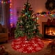 thumbnail image 4 of Falda de árbol de Navidad de lino estampado de 120 cm | Tela no tejida duradera | Oculta el soporte del árbol y protege el suelo de las agujas y la savia | Tapete decorativo navideño para sala de, 4 of 6