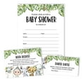 thumbnail image 4 of Inkdotpot Set Of 30Safari Baby Shower Invitations-Diaper Raffle Tickets And Baby Shower Book Request Cards Jungle Animals Invites Its A Boy Its A Girl, 4 of 7