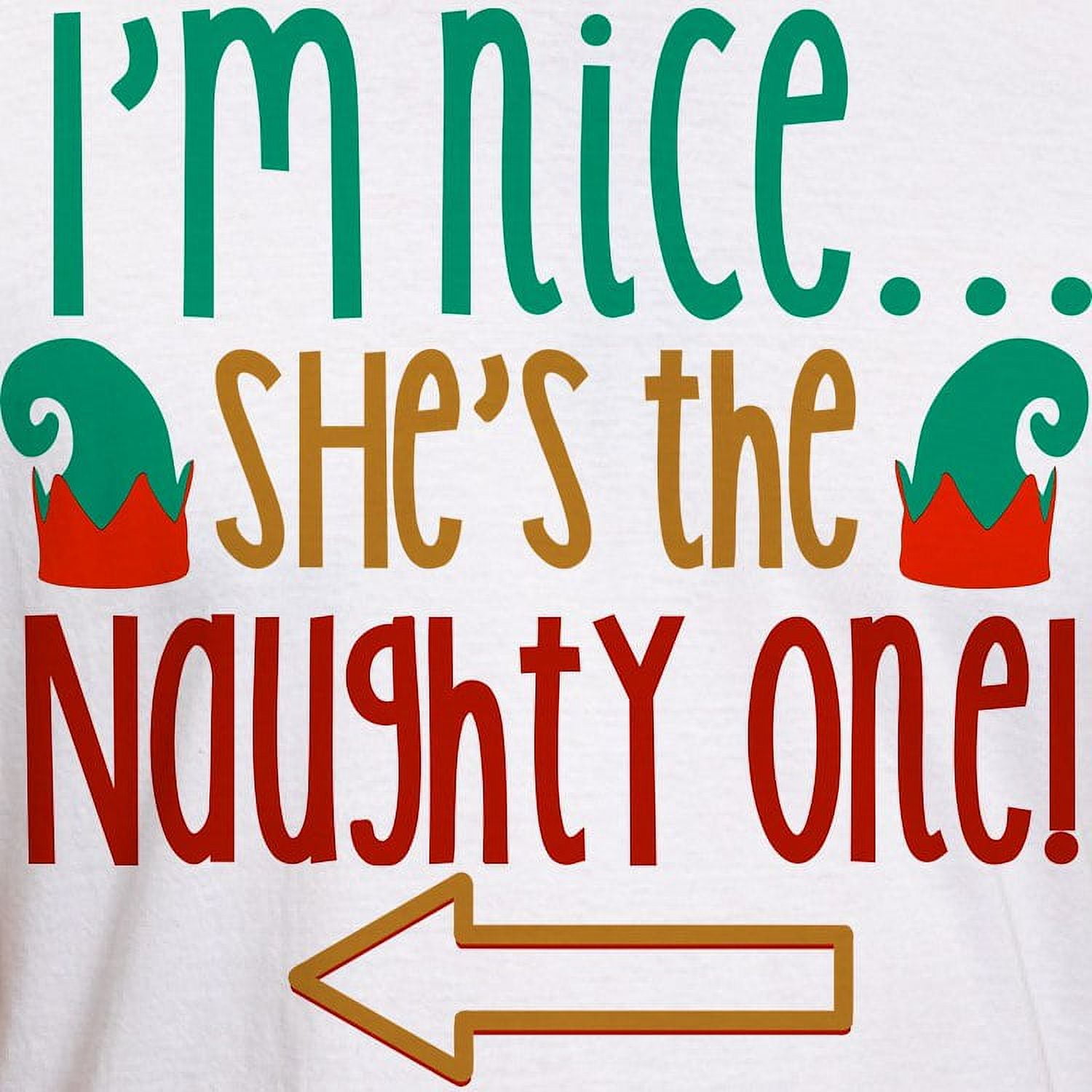 CafePress - Im Nice She's Naughty Elf Ha T Shirt - Fitted T-Shirt, Vintage Fit Soft Cotton Tee