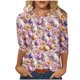 thumbnail image 3 of TaTaai Women Easter Festival Print 3/4 Sleeve Crew Neck Pullover Top Casual Fashion Ladies Spring Daily Street Wear Lightweight Breathable Non-See-Through No Fading Soft Top Gift, 3 of 5