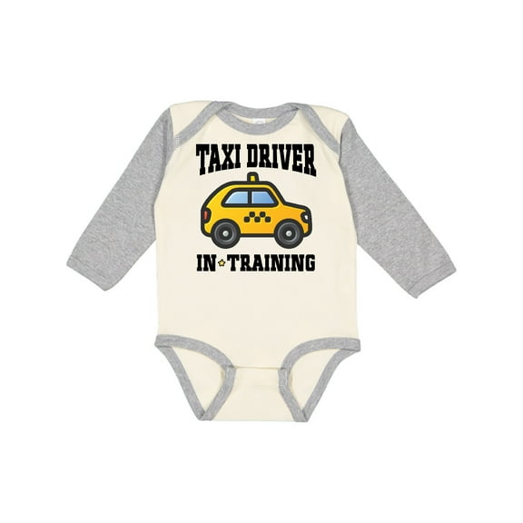 Inktastic Taxi Driver in Training Boys or Girls Long Sleeve Baby Bodysuit