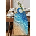 thumbnail image 2 of Blue Ombre Coastal Table Runner Summer Nautical Beach Ocean Seaside Tablerunners 13 x 108 Inch, Table Decorations Tabletop Scarf for Summer Gathering Holiday Farmhouse Kitchen Dining Decor, 2 of 6