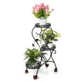 thumbnail image 2 of Metal Plant Stand Display Shelf with Wheels European Flower Planter Plant Stand Flower Pot Holder with Foot Brake Strong Load-Bearingfor Home Garden Patio Outdoor Indoor, 2 of 9