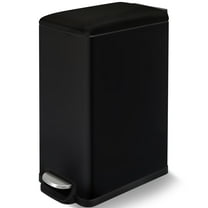 Pirecart 13.2 Gallon Slim Trash Can, Stainless Steel Kitchen Step Garbage Can, Black