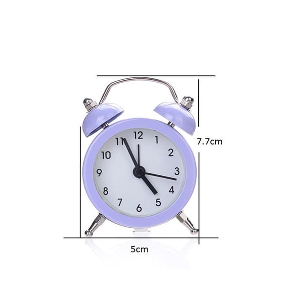 Kadlawus Double Silent Alarm Clock pour Chambre, Horloge Numérique en Alliage et Métal Inoxydable, Veilleuse Alarme pour Gros Dormeurs, Mini Horloge de Poche pour Bureau, Maison