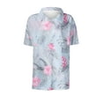 thumbnail image 6 of Youyipin Womens Tops Womens Hawaiian Shirt Soft Cool Summer Hawaii Shirts Floral Tropic Print V Neck T-Shirt Short Sleeve Button Up Tops Beach Vacation Clothes For Women, 6 of 6