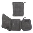 thumbnail image 1 of Cartera De Cuero Para Hombre, Tarjetero Vintage Triple Con Cremallera Cartera Corta Para Regalo Uso Diario Viajes, 1 of 7